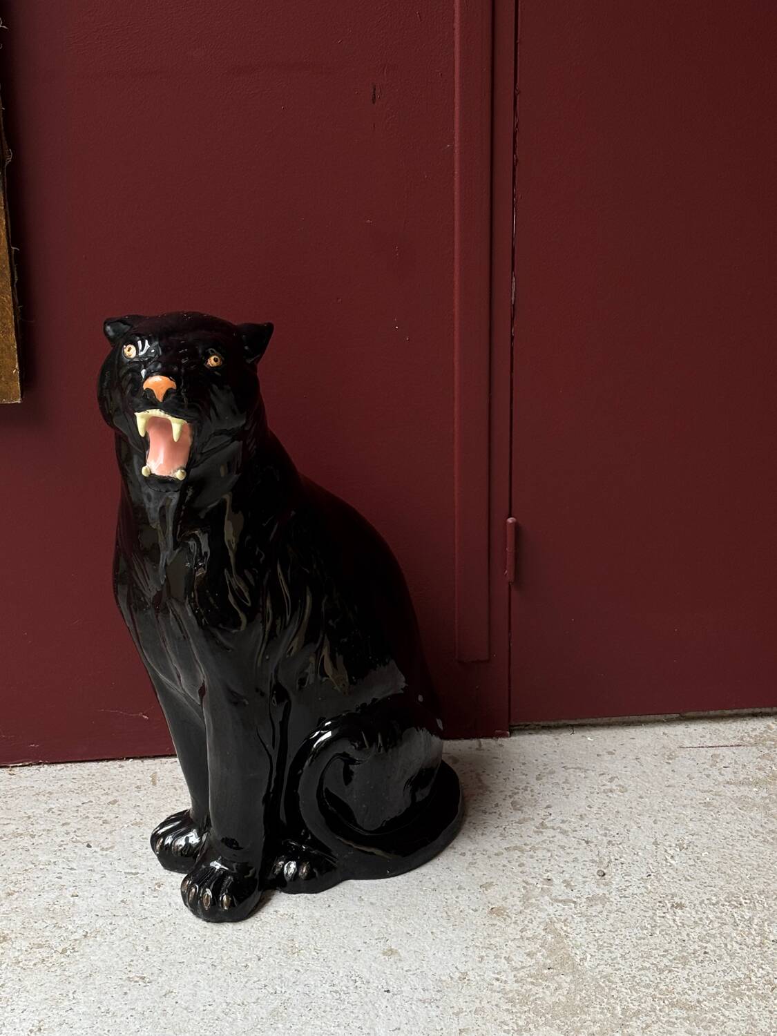 Black panther in terracotta, Italy 1970