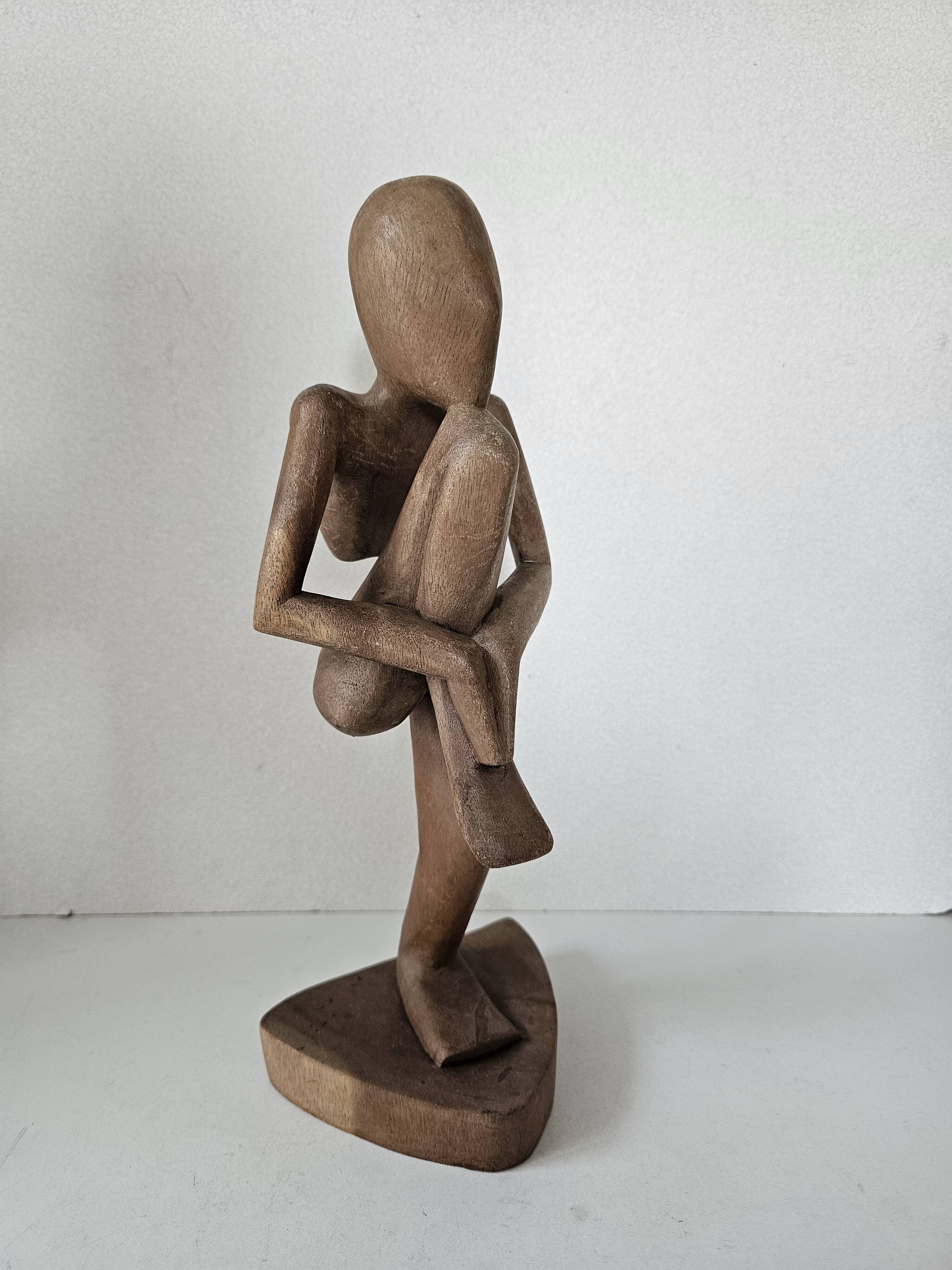 Wooden sculpture / statuette Zen character Yoga position