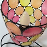 Bohemian mood lamp in Capiz shell and metal - Asian crafts