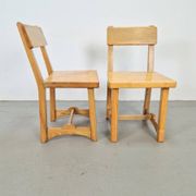 Vintage Brutalist Elm Chairs, Denmark, 1960s, Set of 2