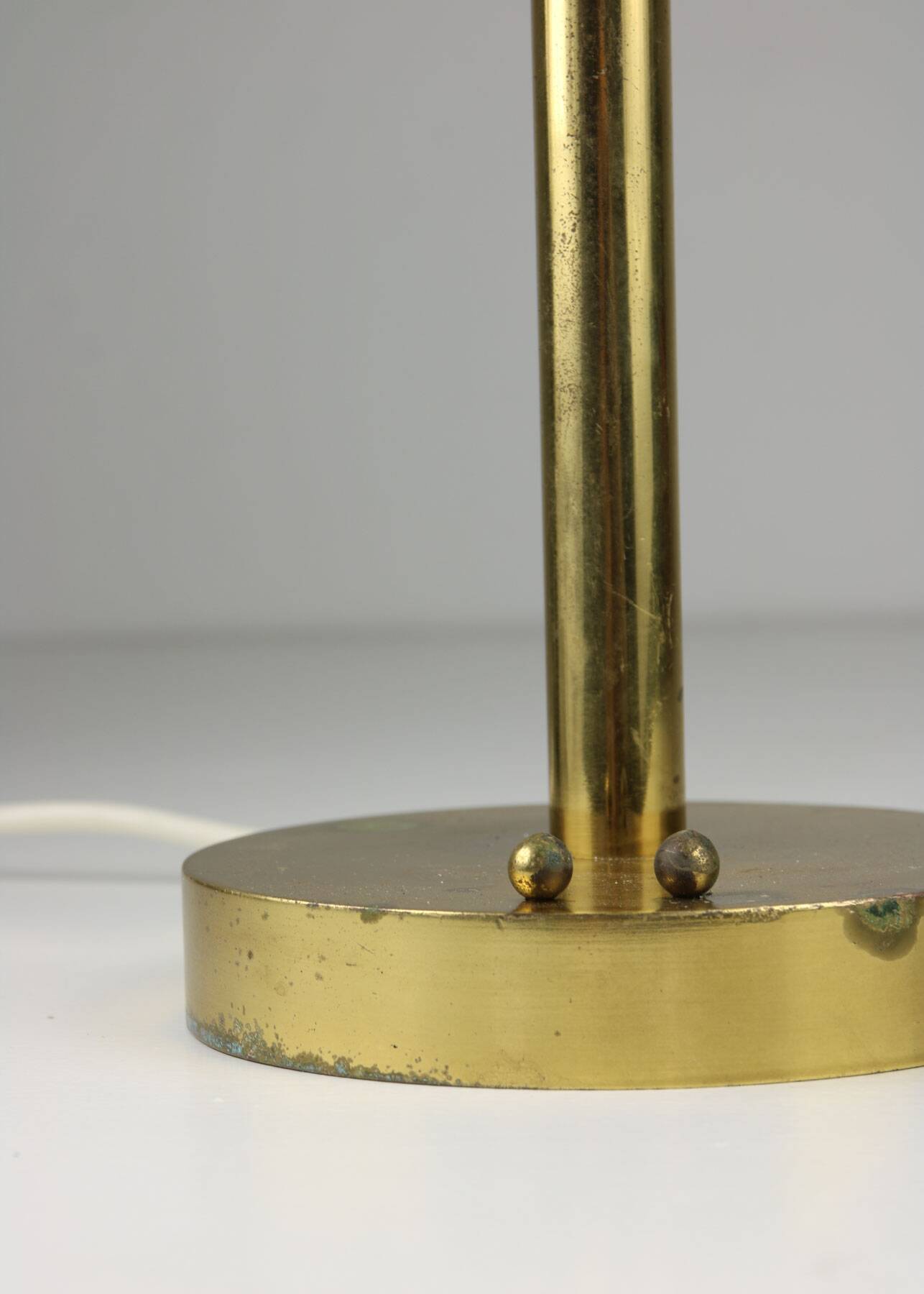 Mid-Century Brass & Glass Table Lamp