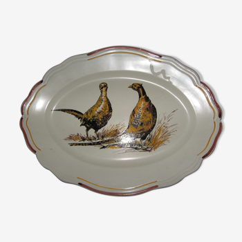 Pheasant decorated dish