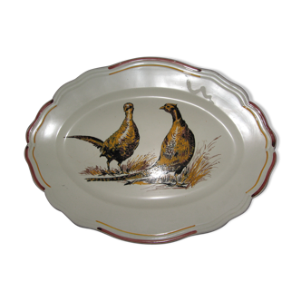 Pheasant decorated dish