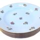 5 antique porcelain soup plates PN France