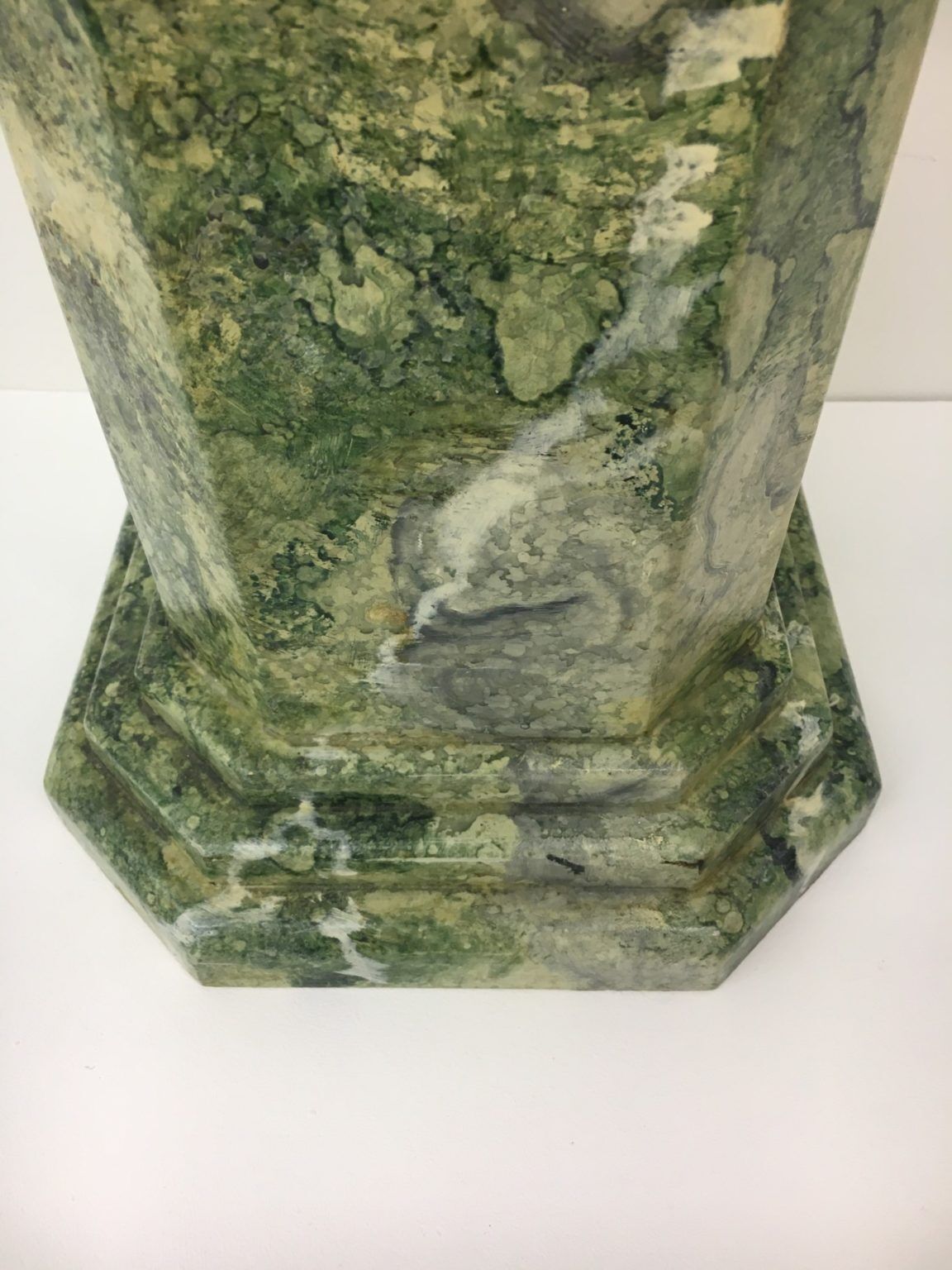 1970's Green Marble Painted Pillar