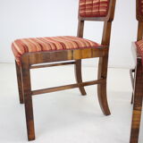 1930s set of 4 art deco dining chairs, czechoslovakia
