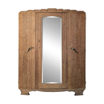 Restored Art Deco oak wardrobe