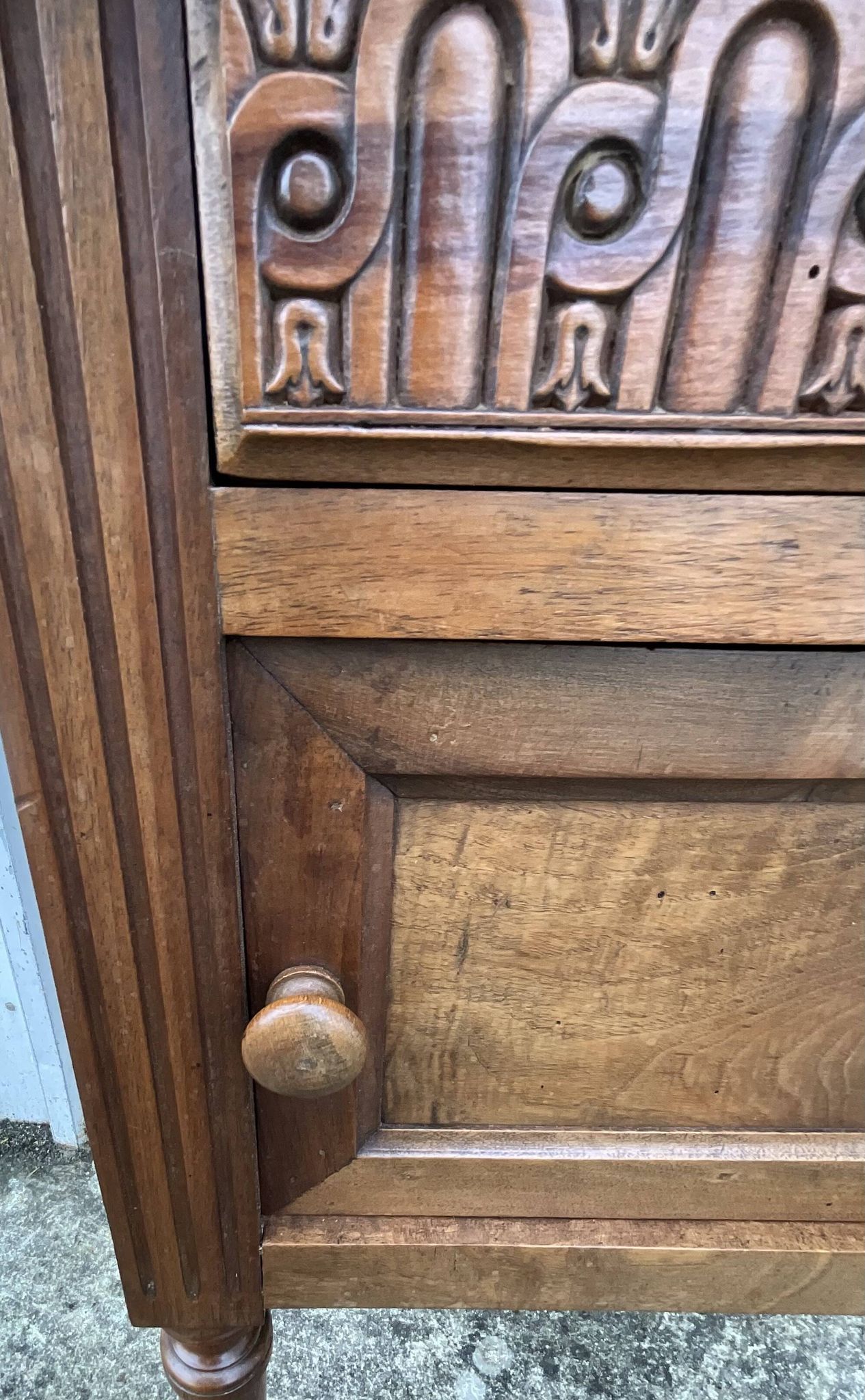 Louis XVI Style Walnut Bedside Table – Early 20th Century