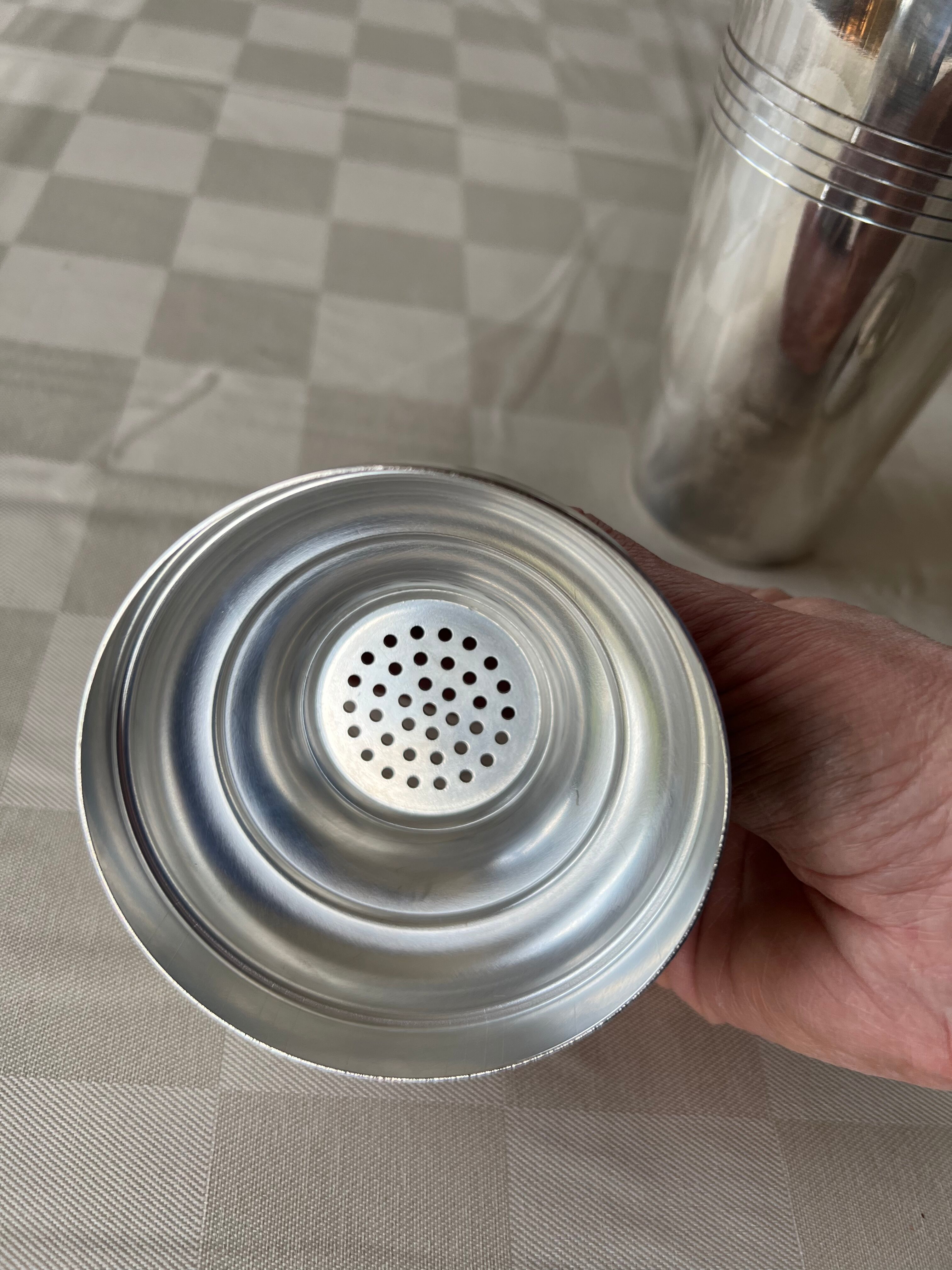Silver metal shaker