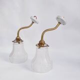 Antique swan neck and glass wall lights