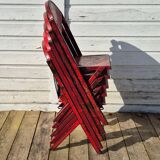 Set of 5 François Caruelle metal chairs