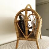 Vintage rattan magazine holder