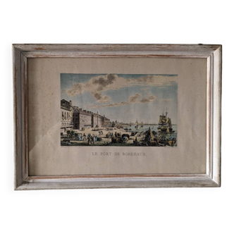 Engraving, the port of Bordeaux