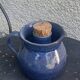 Pitcher, carafe, refreshing jug, ice cube jug, in blue glazed stoneware