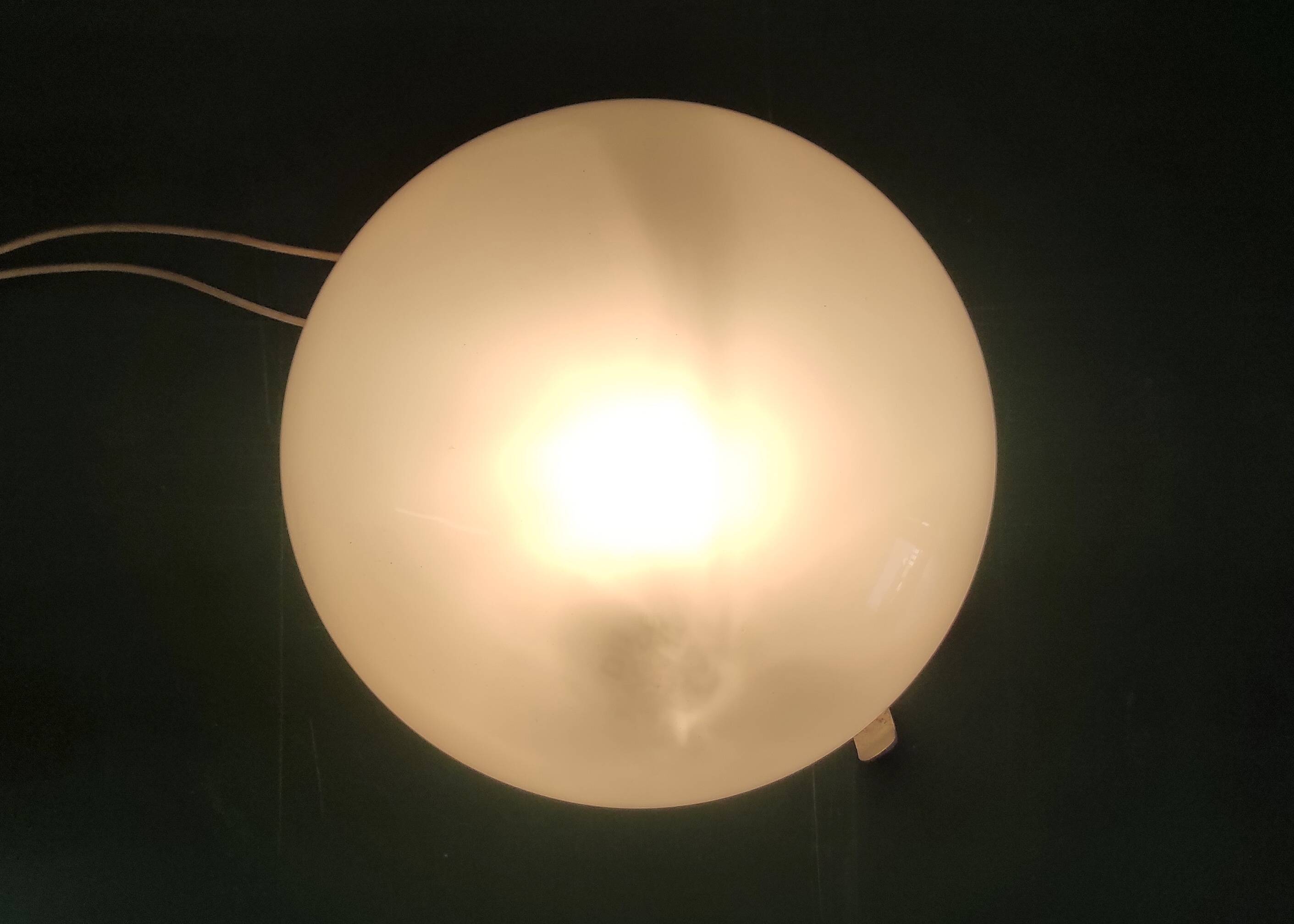 Opaline globe ceiling or wall light, diameter 25 cm - mid-20th century