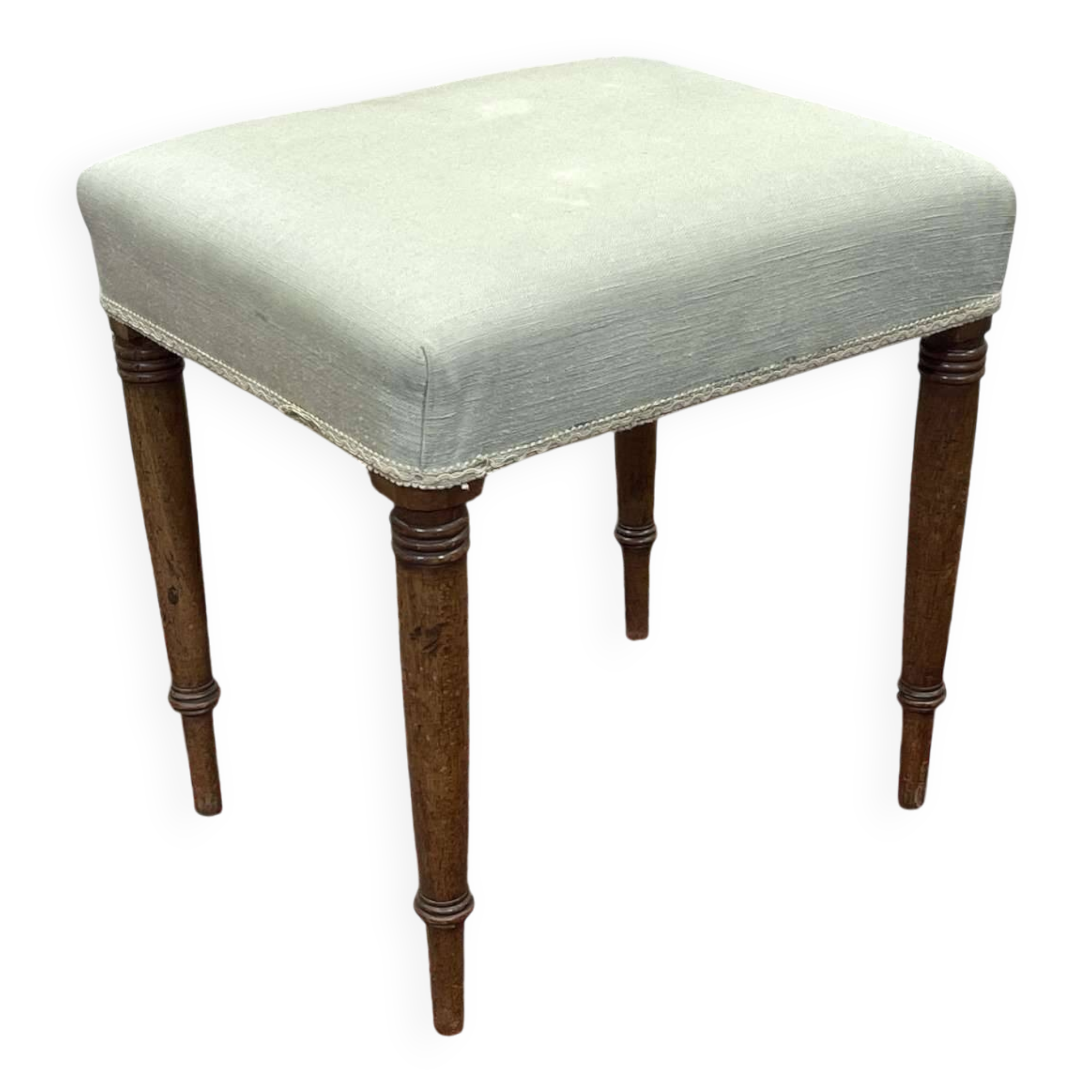 1950s English vanity stool in walnut.