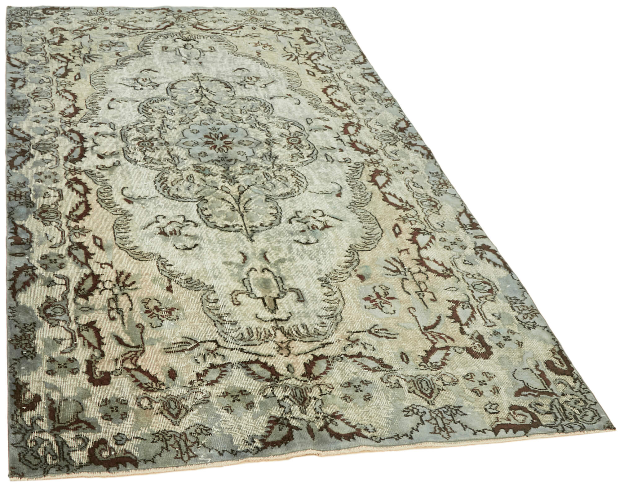 Hand-Knotted Vintage Oriental 1980s 170 cm x 267 cm Grey Rug