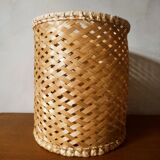 Braided bamboo wastepaper basket