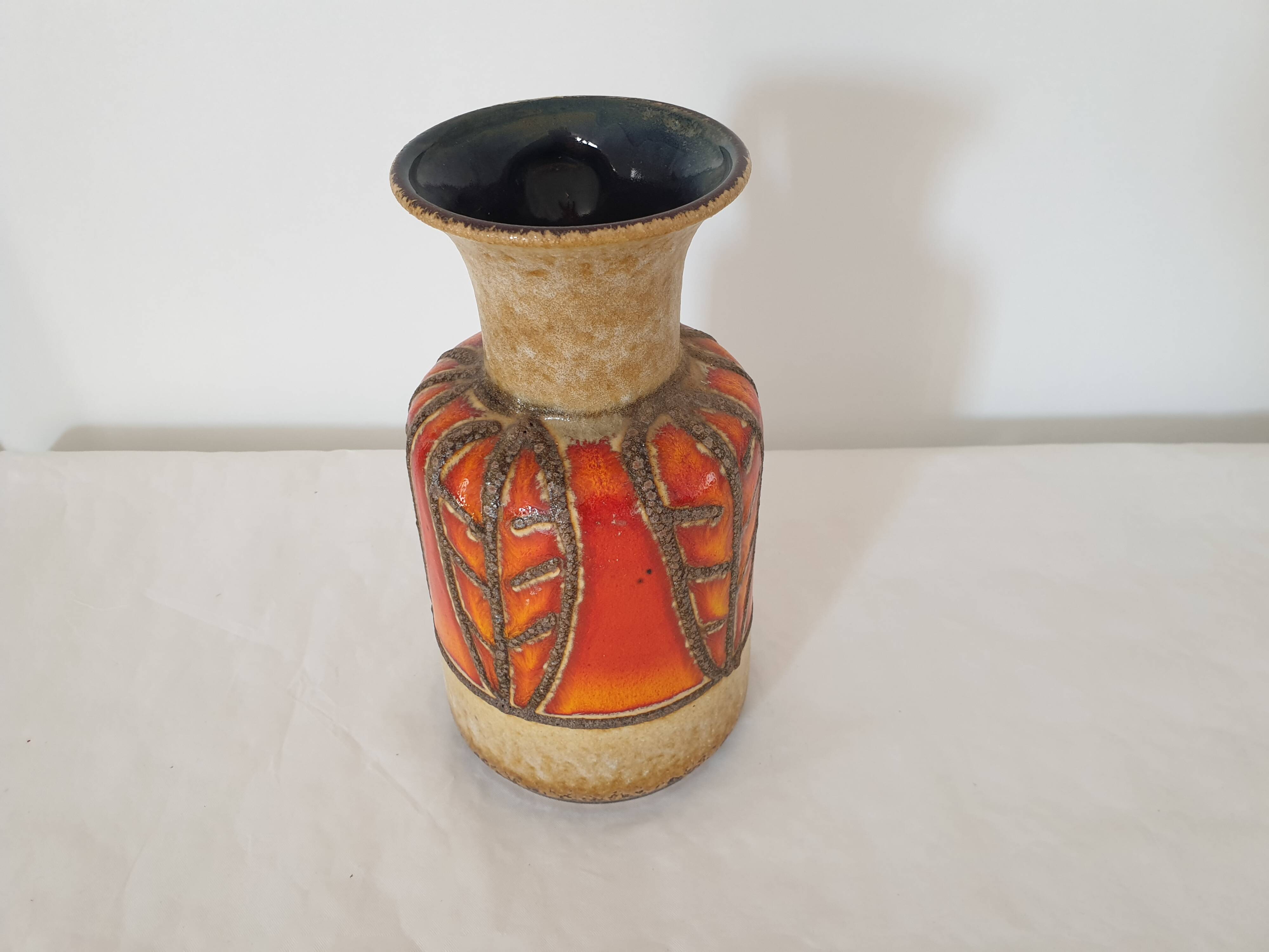 Vintage Jasba ceramic vase with handle - Height 25cm - 70's