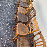 Set of 6 mismatched bistro chairs