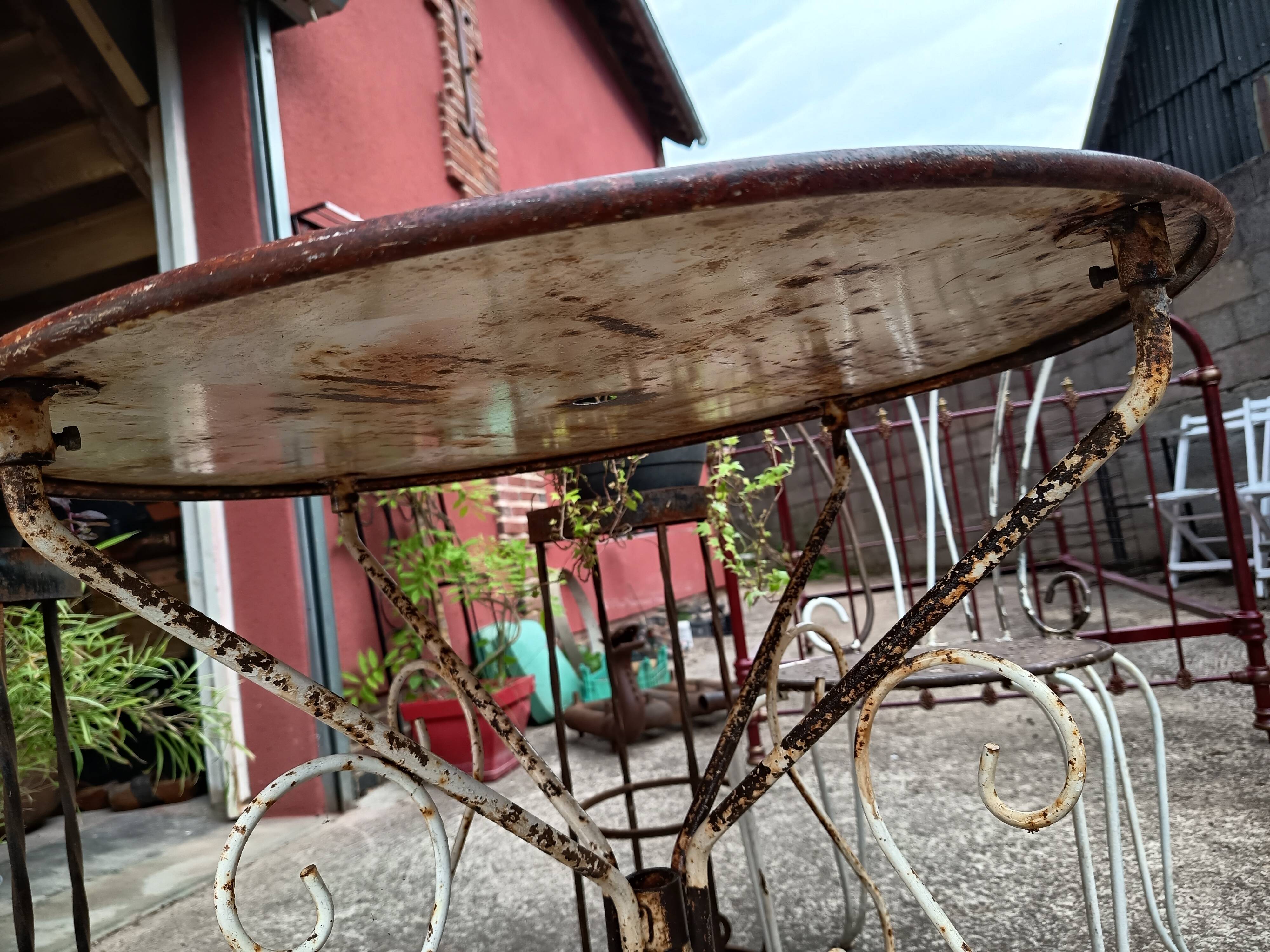 Small old wrought iron garden furniture