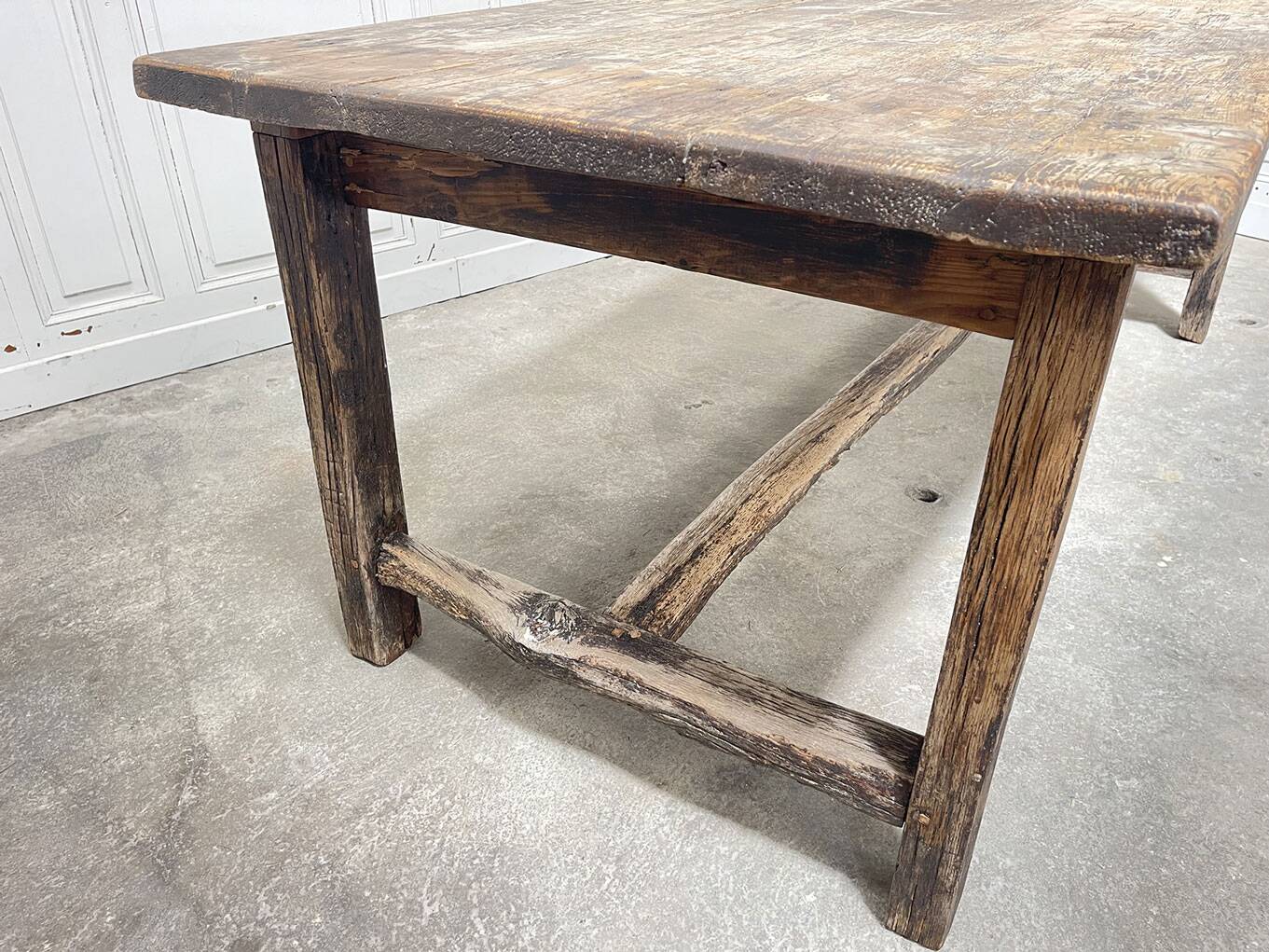 Table de ferme 1900 en chêne "Ruoms"