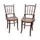 Set of Two Antique Fischel Bentwood Chairs – Vienna Café Chairs – Cane Seat