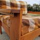Pair of brutalist pine armchairs circa 1960