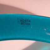 Kosta Boda turquoise crystal cup made in Suede