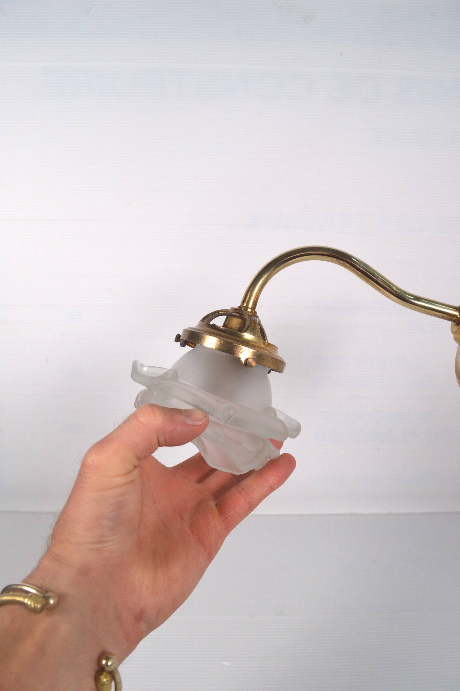 Swan neck flower wall light