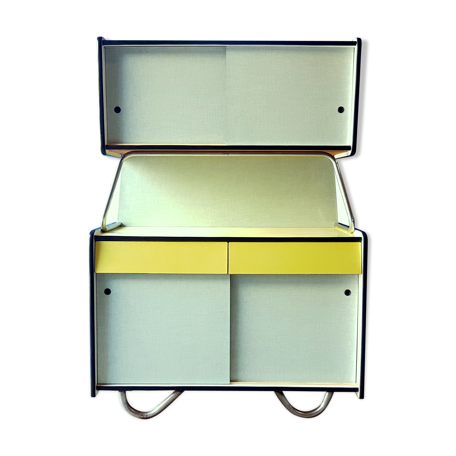 Green and yellow formica buffet