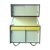 Green and yellow formica buffet
