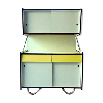Green and yellow formica buffet