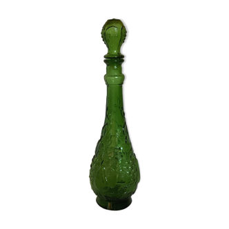 Bouteille carafe verte motif pomme poire raisin Italie