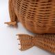 Vintage wicker frog and scoubidou, Olivier Cajan, 1970s