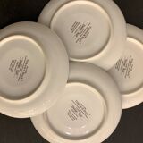 Set of 4 cups and 4 sous cups signed Villeroy and Boch, naïve model of Gérard Laplau