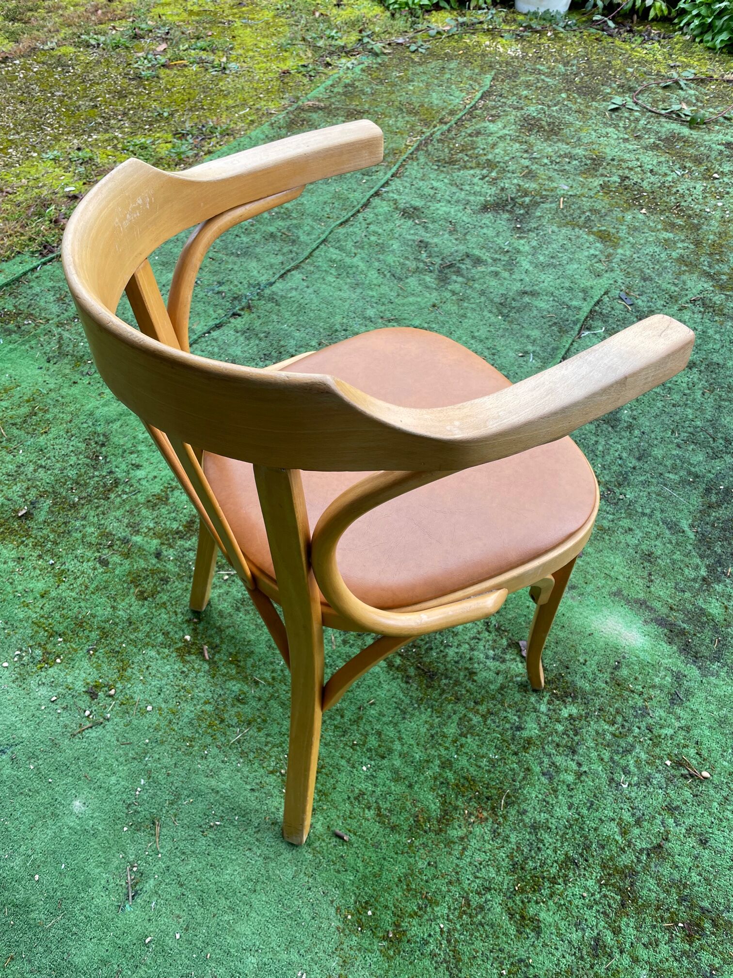 Baumann armchair n°21 seat imitation beige leather
