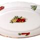 1950s Oval Earthenware Serving Platter with Vegetable Decor