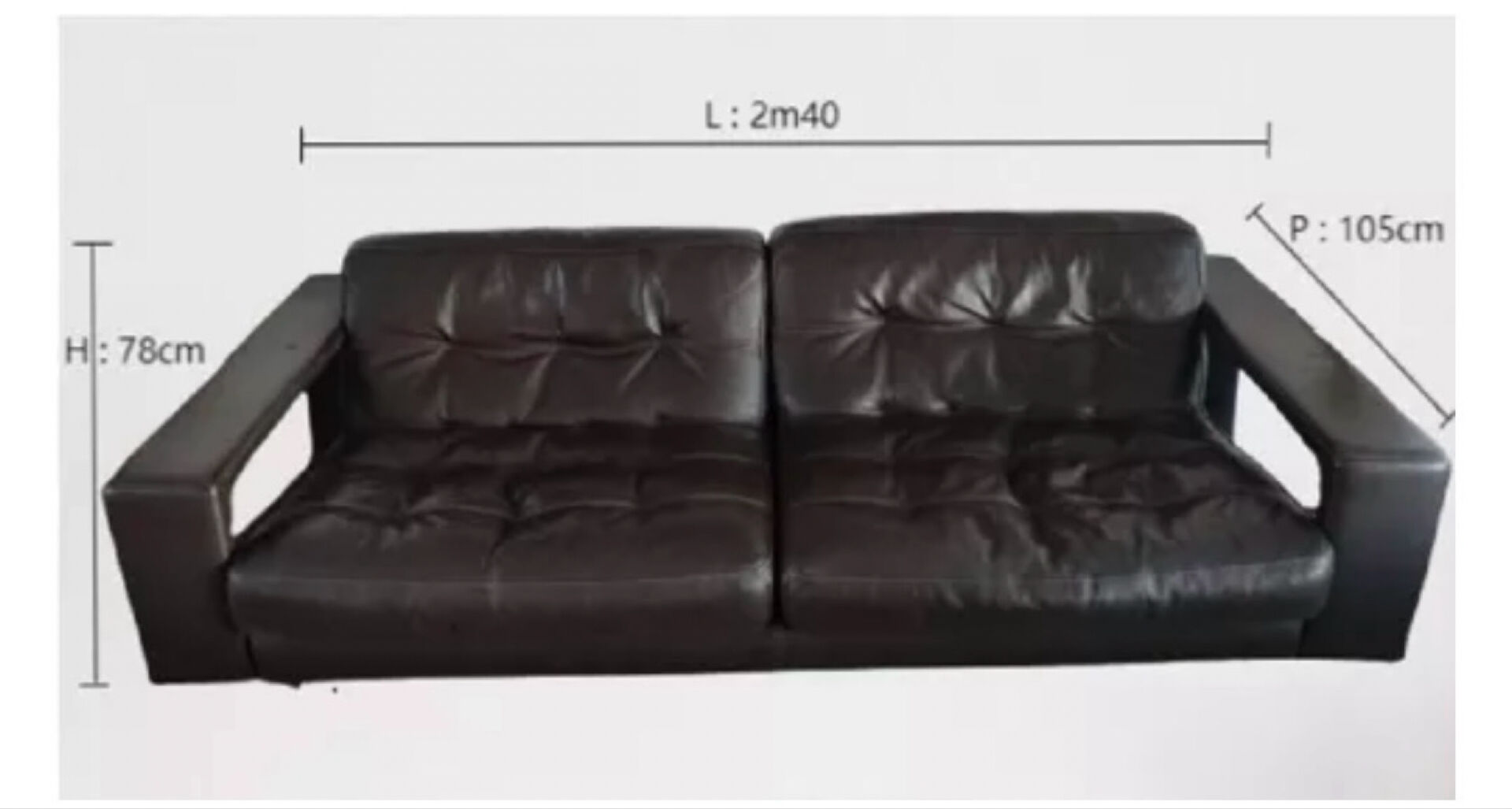 Canapé Steiner cuir noir
