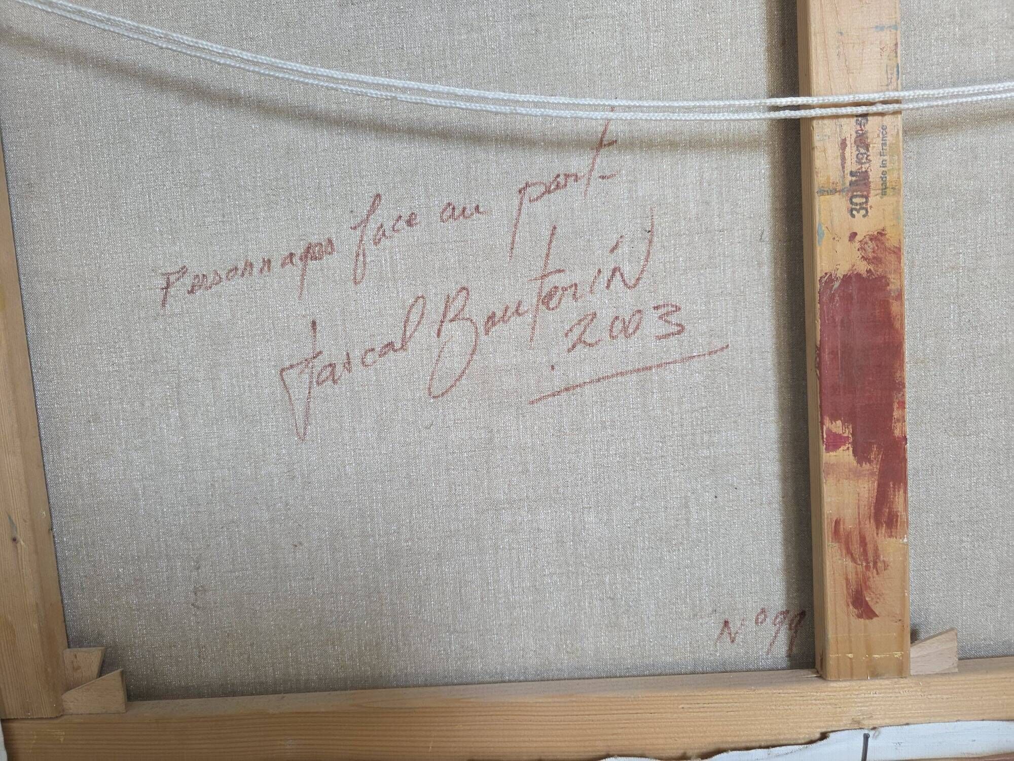 Tableau Pascal Bouterin "Characters Facing the Port" – 2003