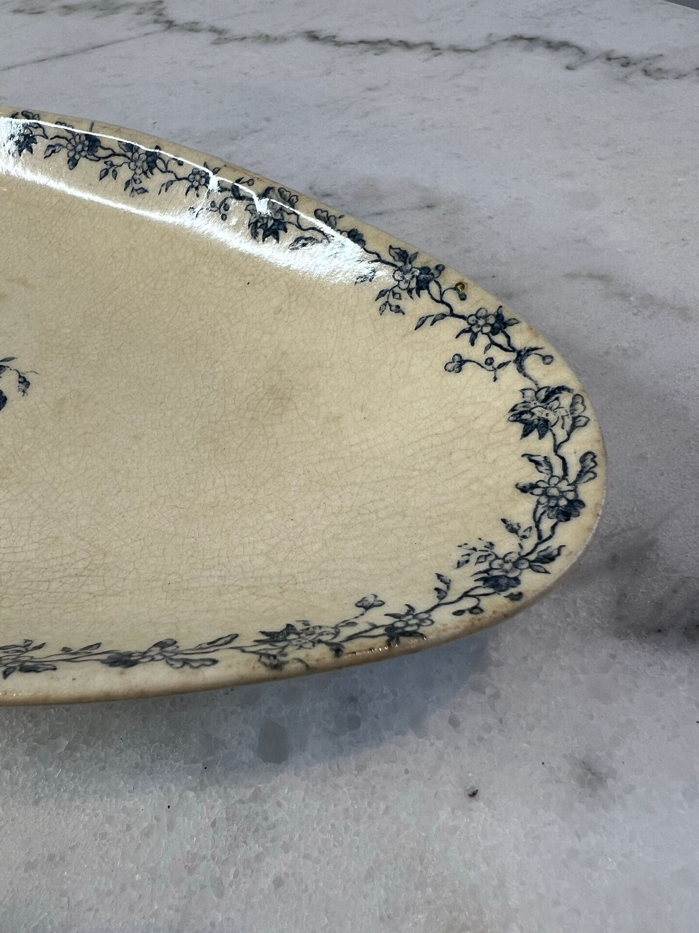 Ravier Gien blue floral decoration 24cm