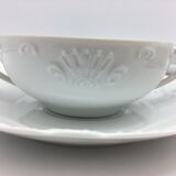 4 broth bowls in taraud limoges porcelain.