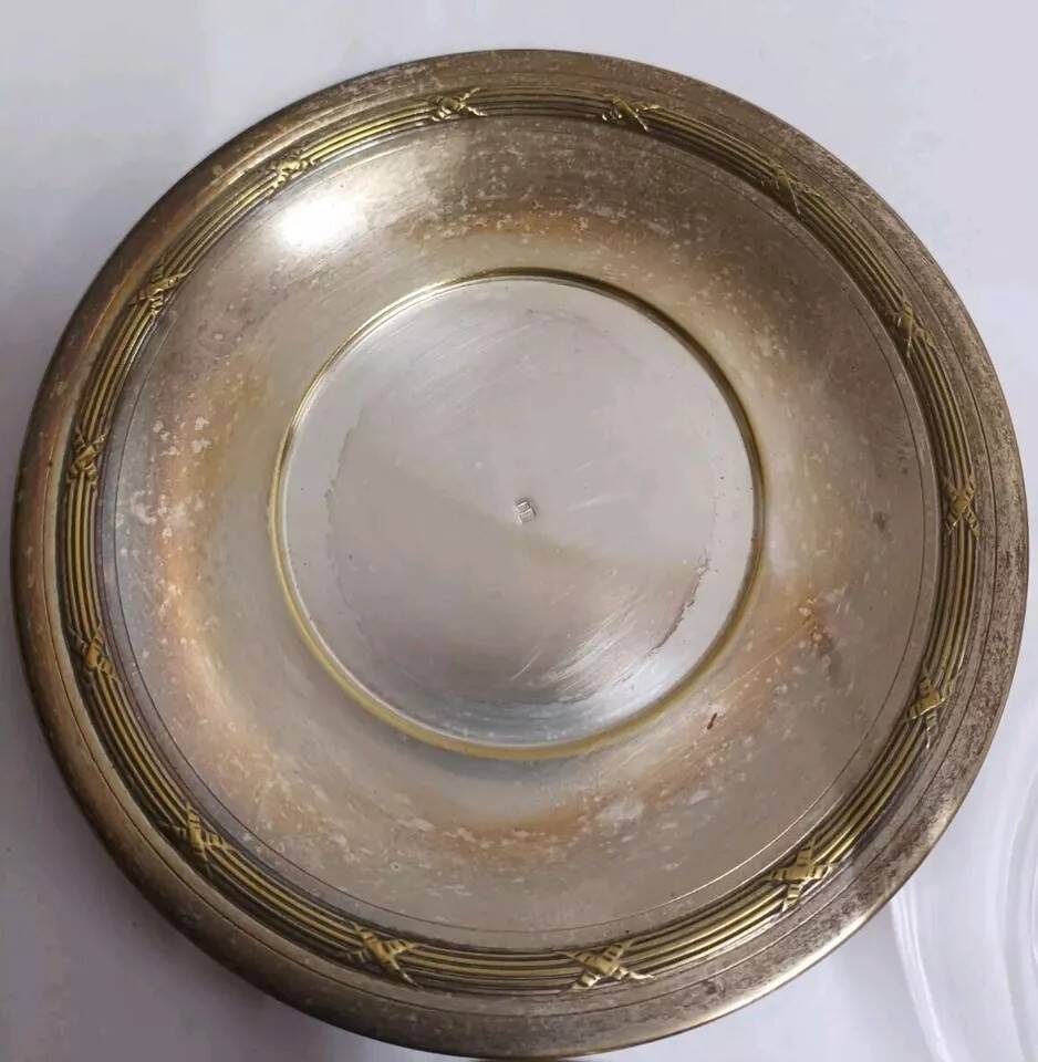 Glass and Brass Candy Dish with Bowl