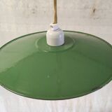 Industrial suspension in enamelled sheet metal and porcelain - mid 20th century