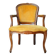 Velvet cabriolet armchair with decorative copper studs.