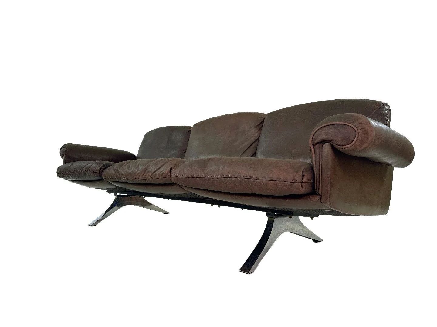 Vintage De Sede DS-31 three-seater sofa – brown leather design classic