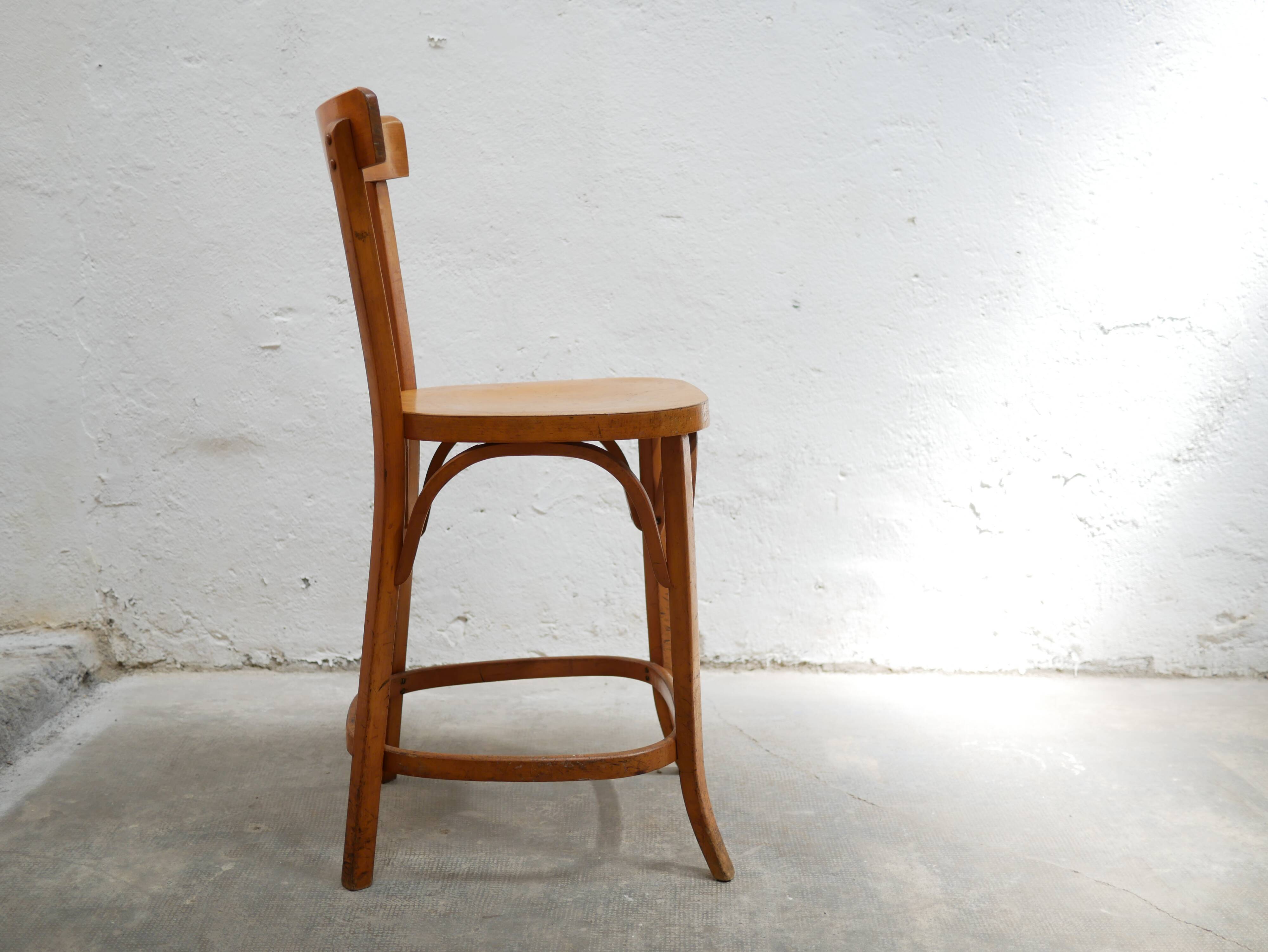 Vintage wooden bar chair by Baumann editions