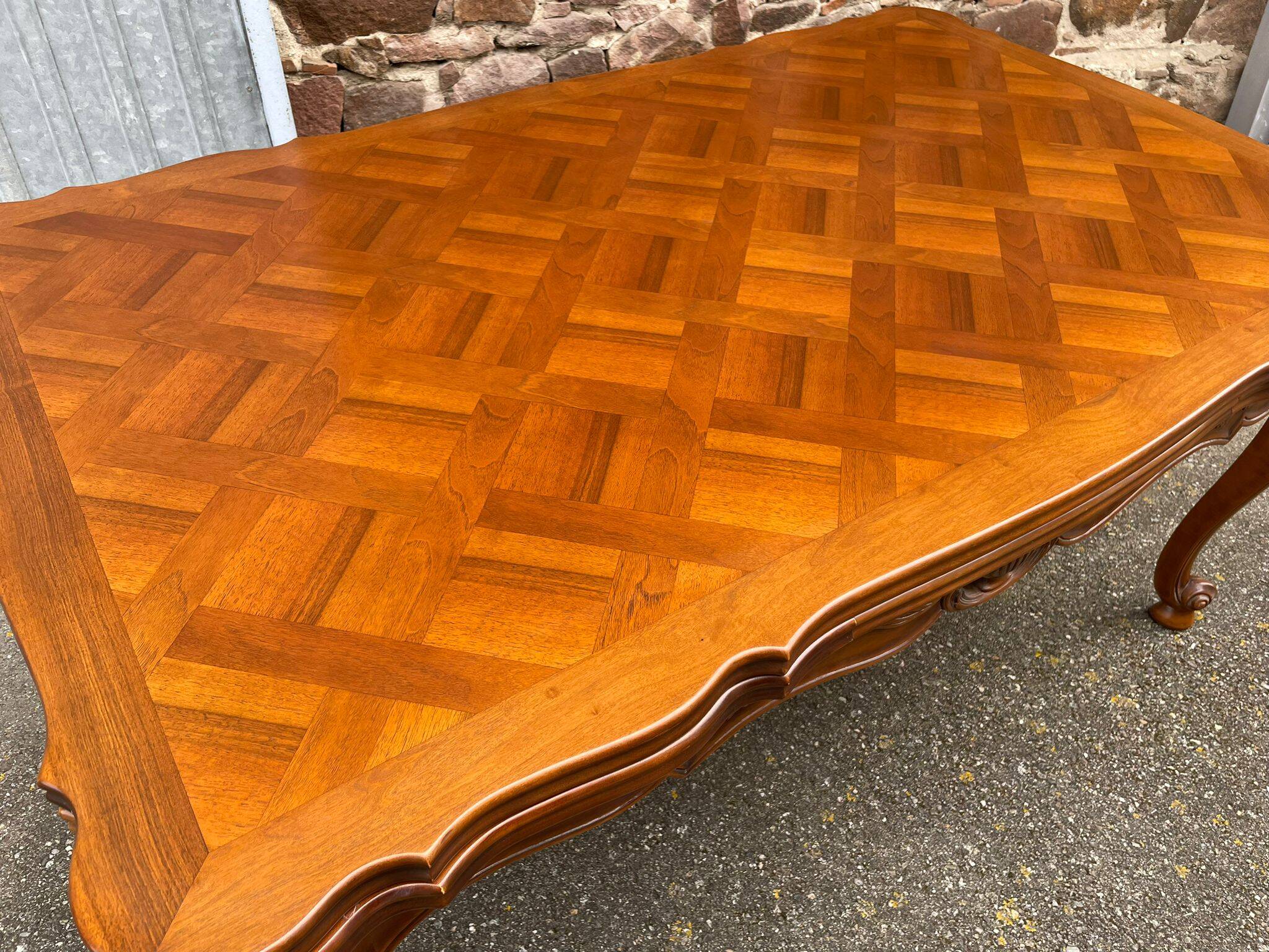 Spectacular French extending table Louis XV style vintage 1980 rococo Provence 260cm