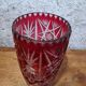 Large ruby red cut crystal vase – Central Europe 1950s