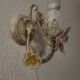 Set von 2 Shabby Chic Wandlampen Tole Schmiedeeisen Porzellan Rosen Blumen
